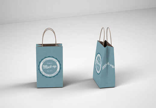 Craft Paper Shopping Mini Bag Mock-Up Scene
