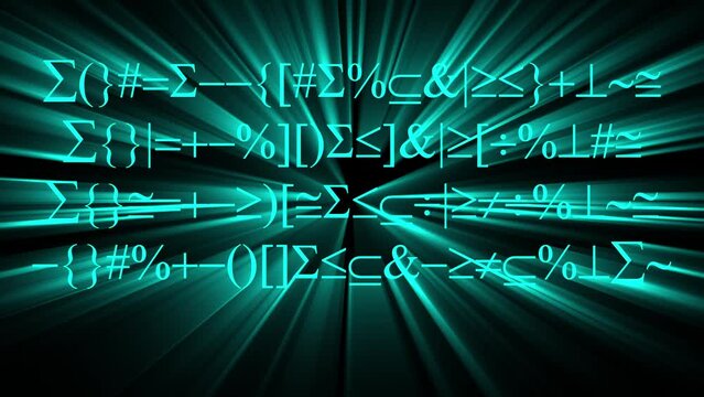 Mathematics symbols gird moving fast animation