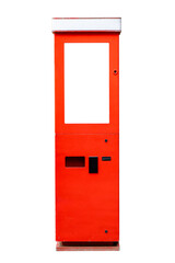 Outdoor photo booth for selfie shots with display and copy space isolated