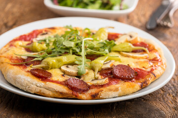 pizza with salami