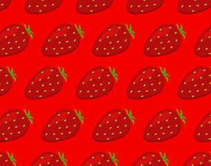 Seamless pattern strawberry concept illustration vector template fruit