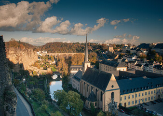 Fototapeta na wymiar Panoramic view on the old town of Luxembourg
