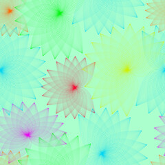 Linear vector pattern, repeating abstract flower 