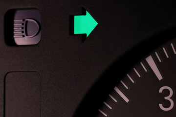 turn signal control light in car dashboard - right