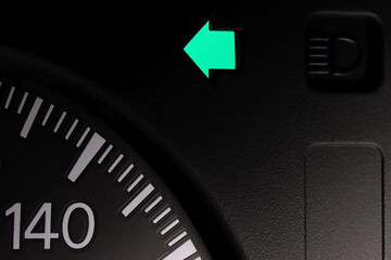 turn signal control light in car dashboard - left