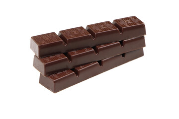 Chocolate bar isolated on a white background. Dark chocolate isolated.