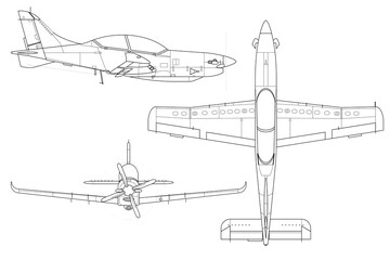 Avión de entrenamiento de hélice PZL-130 Orlik - obrazy, fototapety, plakaty