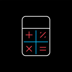 Calculator icon vector isolated on the black