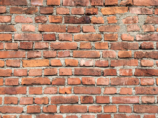 Old red bricks wall background