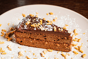 chocolate cake with almond and orange