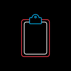 Clipboard vector icon isolated on the black