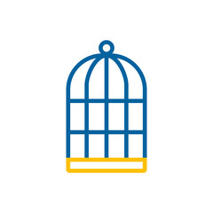 Empty bird cage vector icon. Pet animal sign