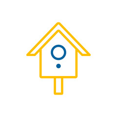 Nesting box or birds house vector icon