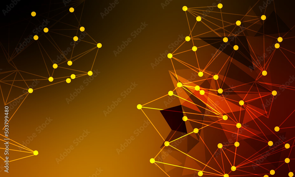 Aufkleber illustration of a red abstract digital background with connection lines