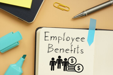 Employee benefits are shown using the text