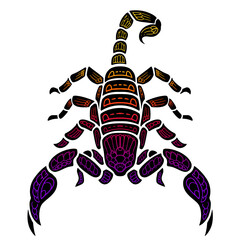 Gradation scorpion zentangle arts. isolated on a white background
