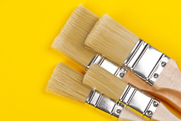 Set of different paint brushes