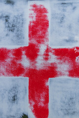 airbrush red cross - obrazy, fototapety, plakaty