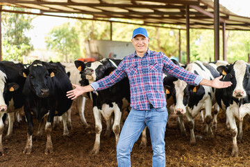 happy cowboy on livestock ranches