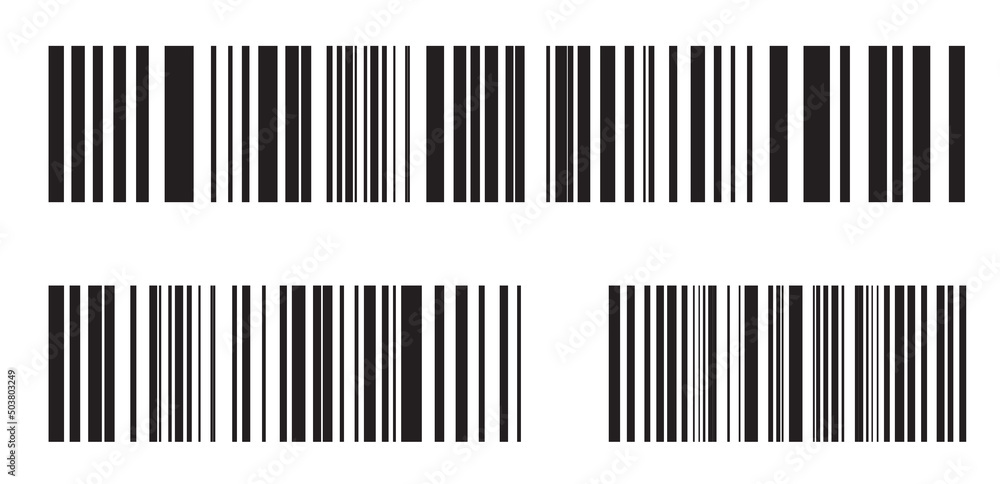 Poster set of barcodes, qr-codes, realistic barcode icons. vector illustration for your design..
