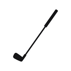 Close up of iron or wedge golf club flat vector icon for sports apps and websites.