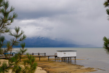 Pier house on Lake Tahoe