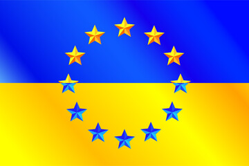 Europe flag of Ukraine - obrazy, fototapety, plakaty