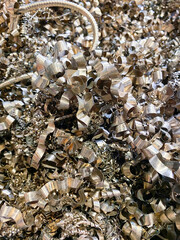 Bronze scrap swarf ready to be recycled