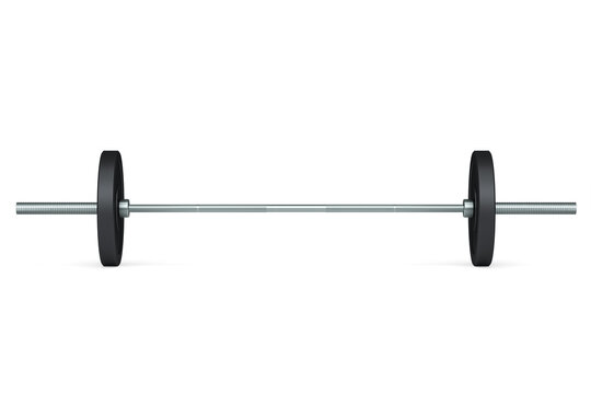 Abstract metal barbell isolated on white background