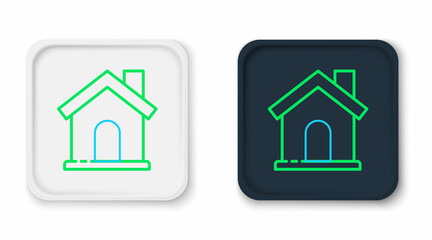 Line House icon isolated on white background. Home symbol. Colorful outline concept. Vector