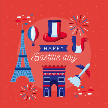 bastille day lettering pattern