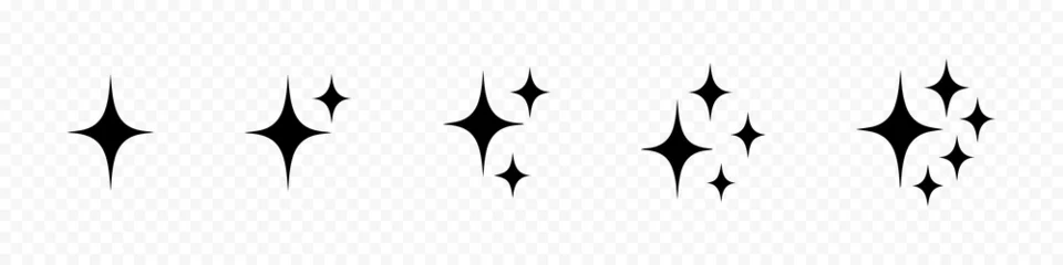 Fotobehang Black stars icon set. Stars collection. Star icon collection. Different star shapes. Sparkle star icon set. Vector graphic © Vlad Ra27