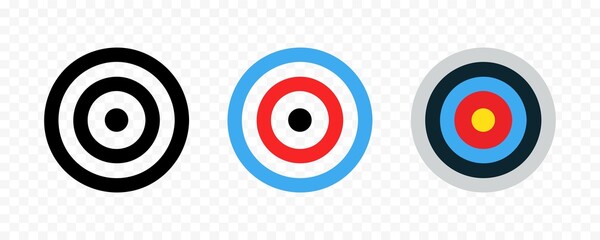 Archery target. Archery target icon set isolated on transparent background. Archery targets collection. Vector graphic EPS