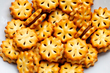 Pineapple Biscuits isolated on white background.