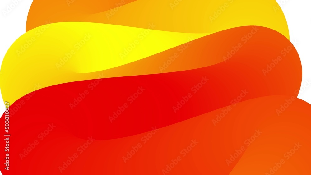 Poster beautiful gradients with shades of red yellow along elegantly twisted line or pipe. beautiful modern