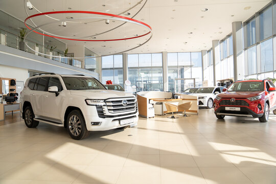 premises of the dealership of Toyota cars. buying and selling cars.