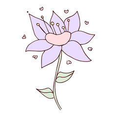 Isolated sketch of a flower Spring time Vector illustration