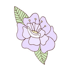 Isolated sketch of a flower Spring time Vector illustration