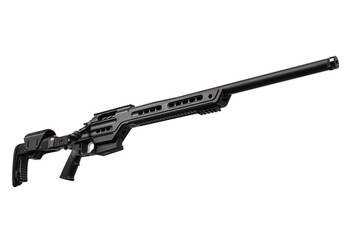 Modern powerful sniper rifle. Weapons for long-range shooting. Isolate on a white back.
