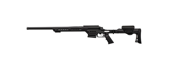 Modern powerful sniper rifle. Weapons for long-range shooting. Isolate on a white back.