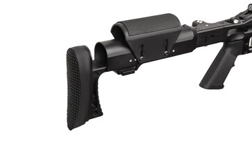 Modern powerful sniper rifle. Weapons for long-range shooting. Isolate on a white back.