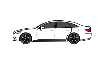 乗用車　自動車　セダン　車　横向き