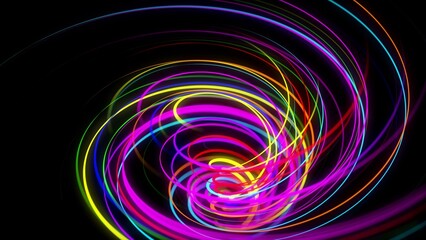 3d rendering stylish creative abstract background. colored lines swirling in spiral. Motion design bg of particles shaping lines, helix and abstract structures. 3d render