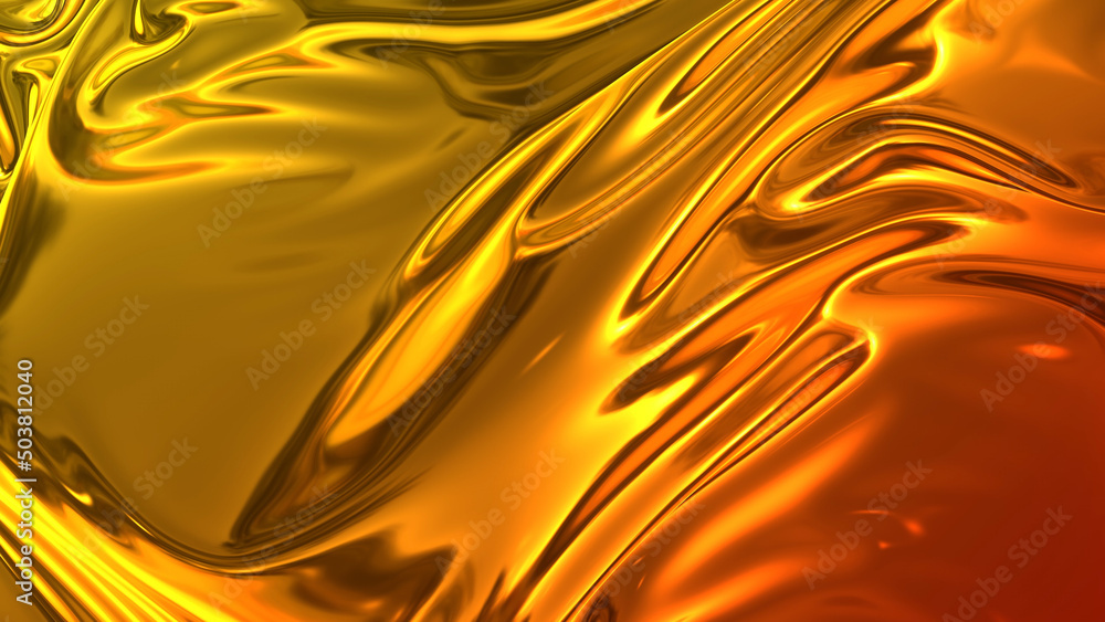 Poster 3d render beautiful folds of light shiny silk, like foil or metallic surface in full screen. beautif