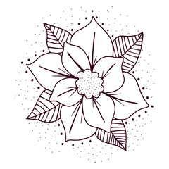 Isolated outline of a cute flower Flat design Vector illustration