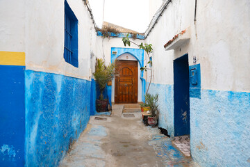 Fototapeta na wymiar Street in Kasbah of the Udayas in Rabat, Morocco