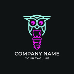 Modern Dentist Owl Logo Design