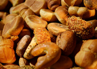 bakery products rolls and bread subjective focus background