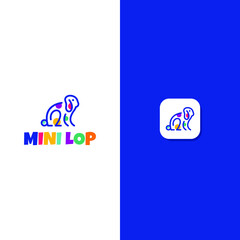 Mini Lop Rabbit Logo Design