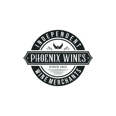 Modern Wine Emblem Logo Design